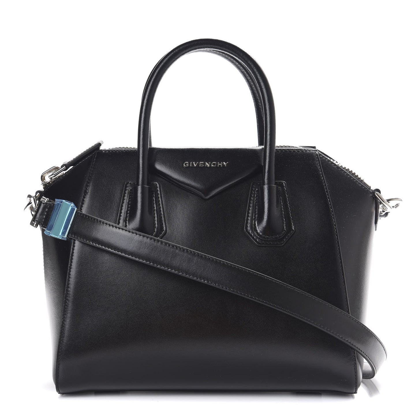 Shiny Lord Calfskin Small Antigona Black