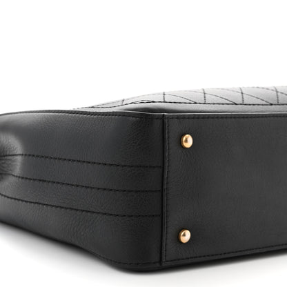 Chanel Bullskin Stitched Bi-Color Large Shopping Tote Black 9 of 12