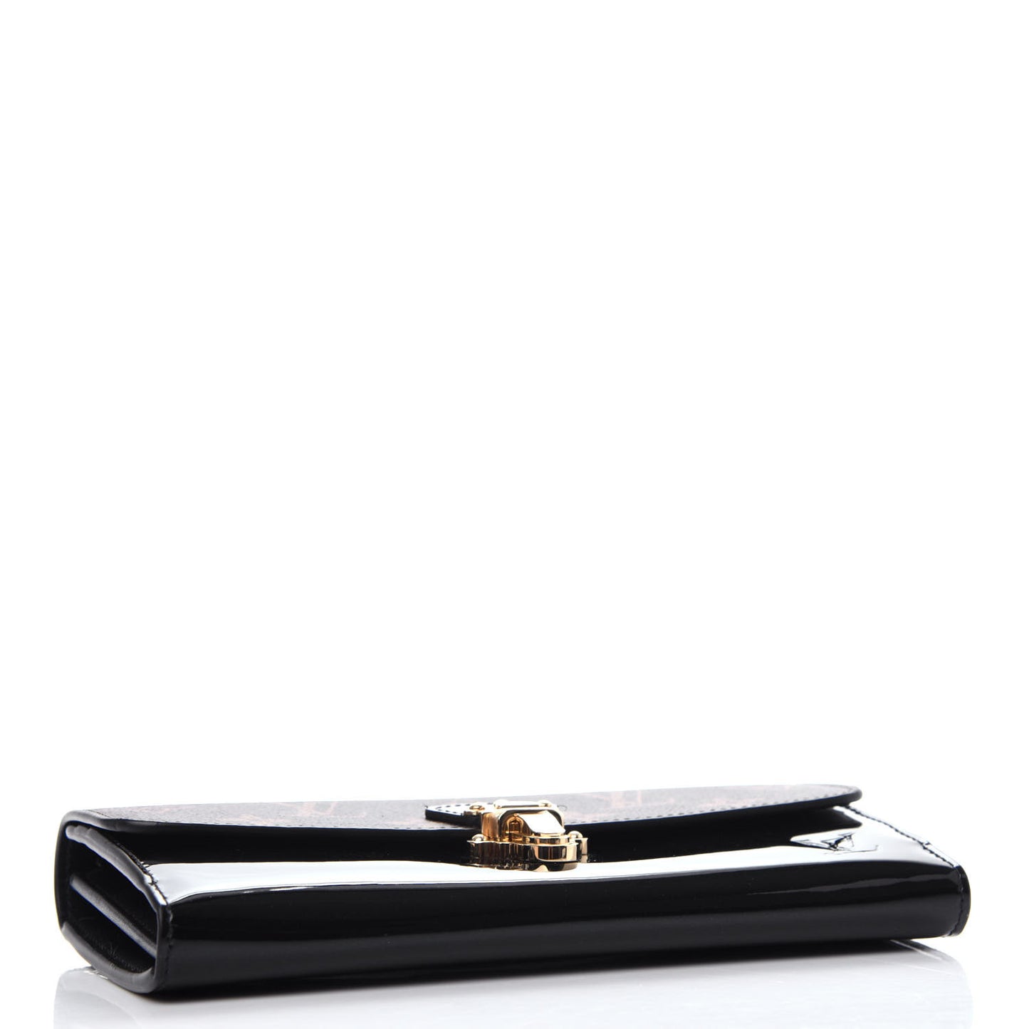 Patent Calfskin Monogram Cherrywood Wallet Black