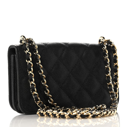 Chanel Caviar Quilted Pocket Twins Clutch With Chain Black 3 of 11