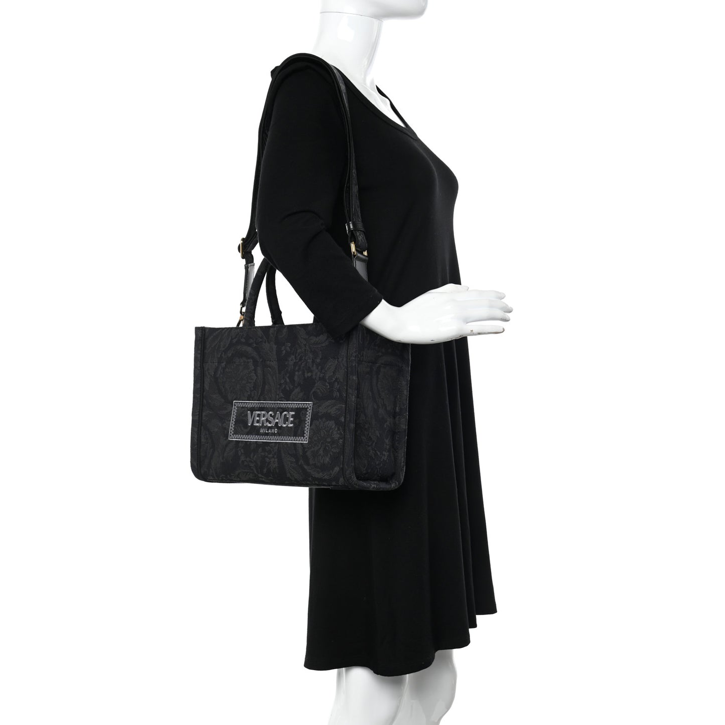 Jacquard Barocco Small Athena Tote Black