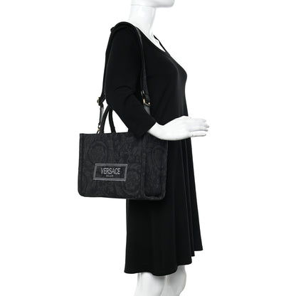 Versace Jacquard Barocco Small Athena Tote Black 2 of 9