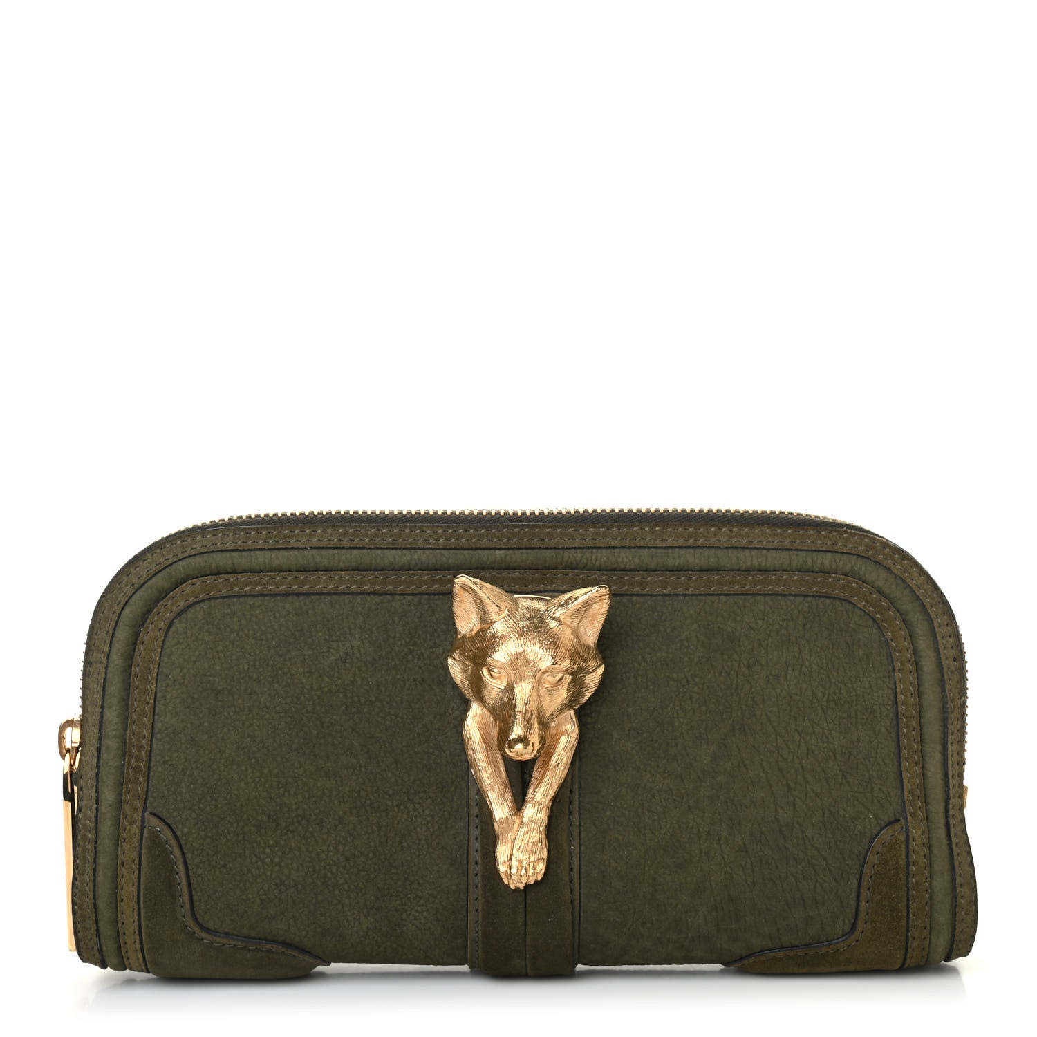 Burberry Prorsum Grainy Nubuck Alma Fox Clutch Olive 1 of 4