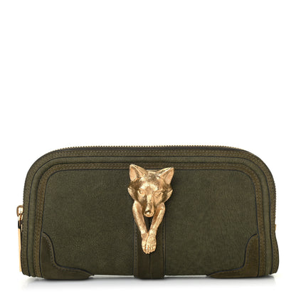 Burberry Prorsum Grainy Nubuck Alma Fox Clutch Olive 1 of 4