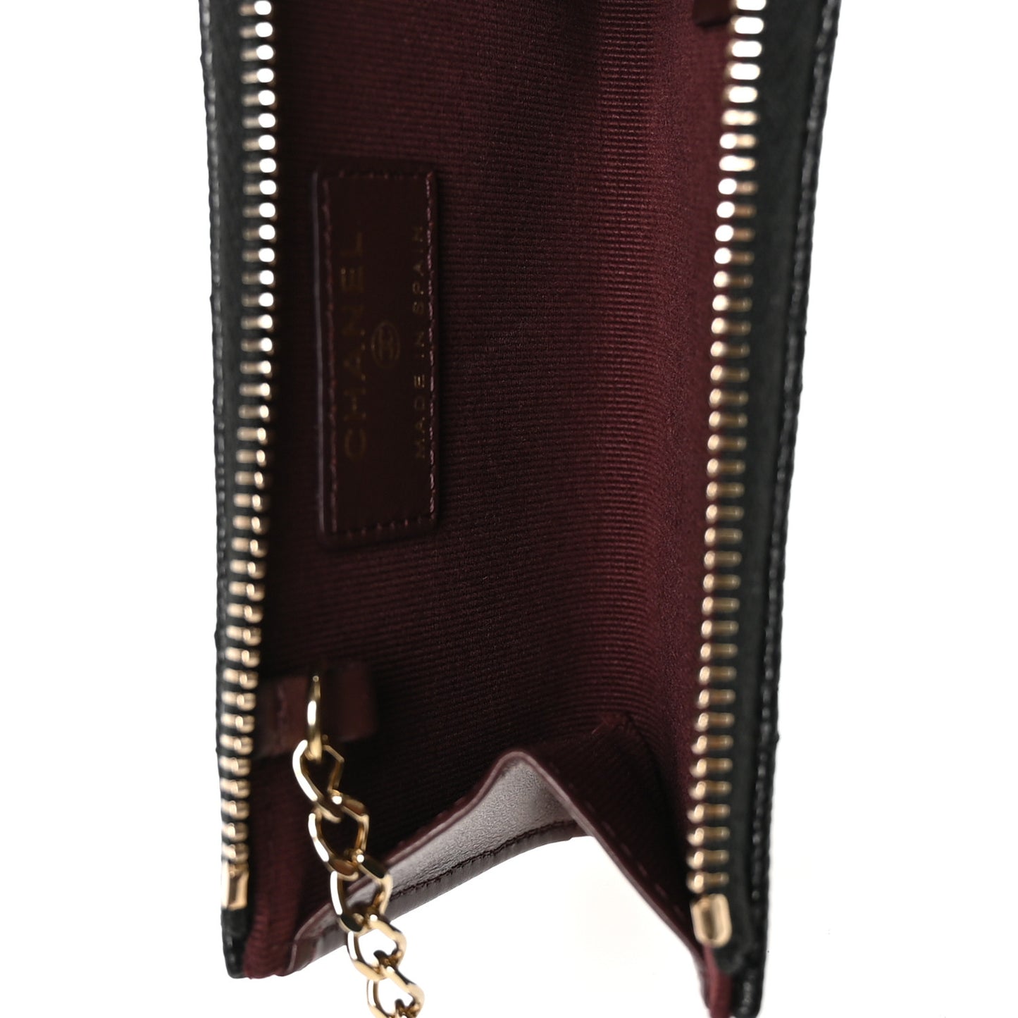 Caviar Quilted Zipped Key Holder Case Black
