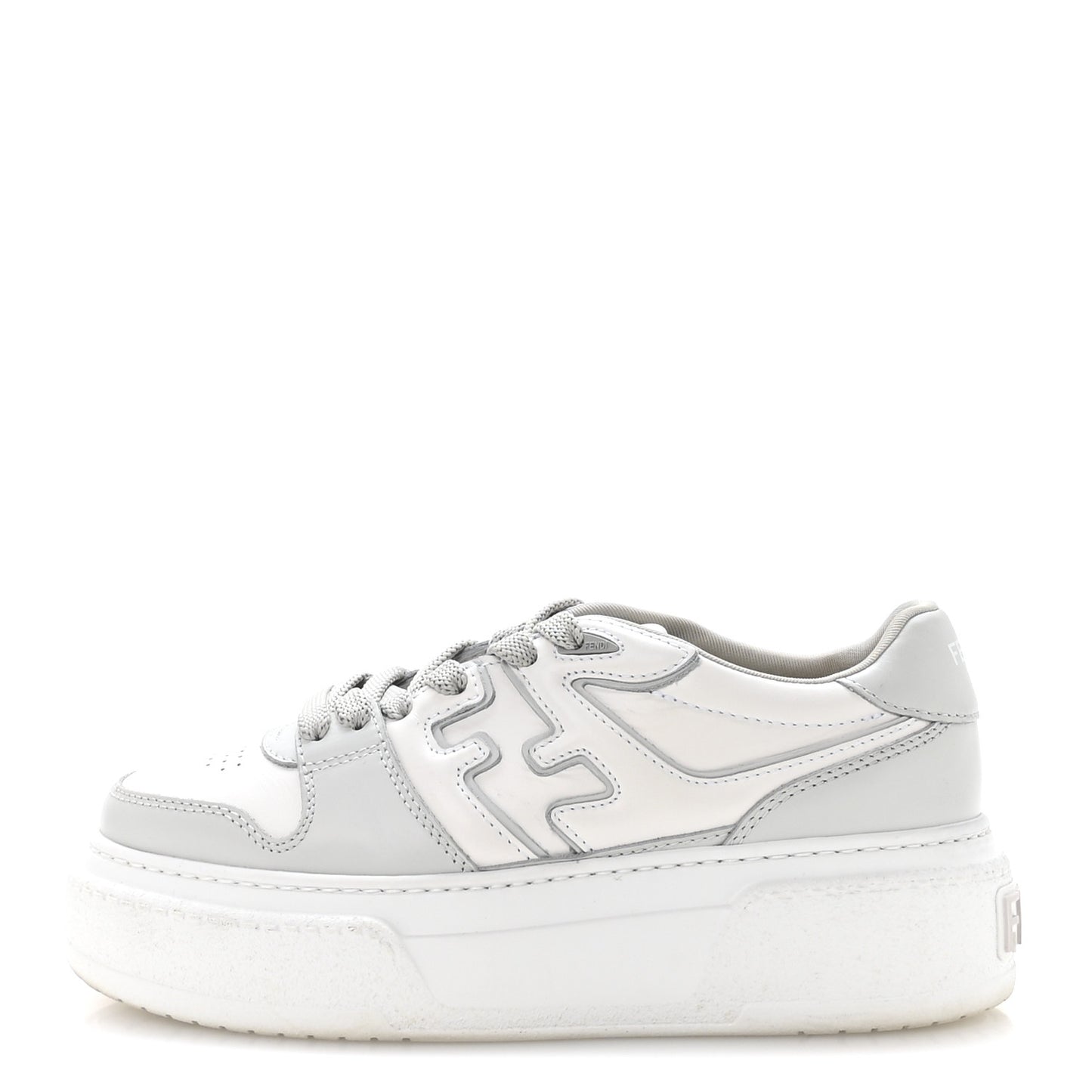 Suede Vitello Fendi Logo Match Low Top Sneakers 37.5 Cream Tobacco Black