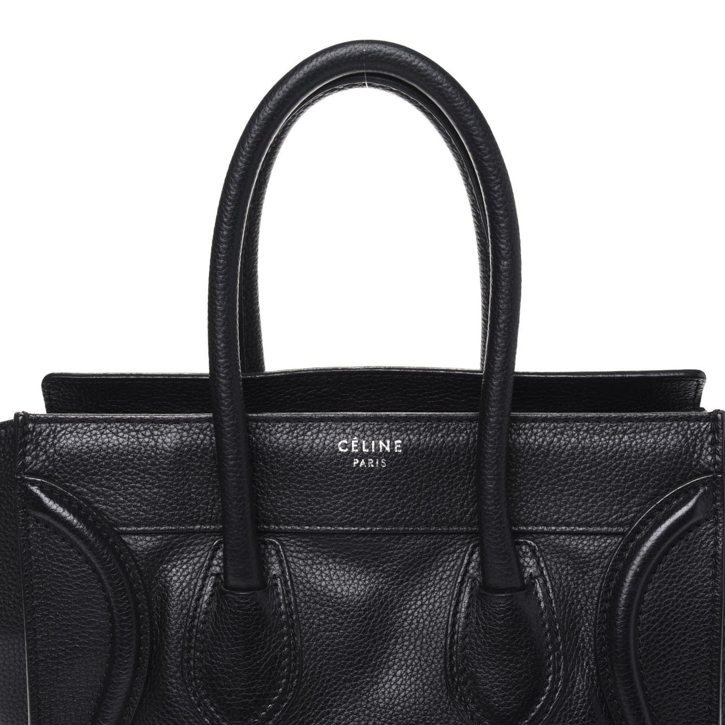 Drummed Calfskin Micro Luggage Black