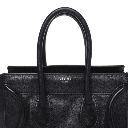 Celine Drummed Calfskin Micro Luggage Black 21 of 26