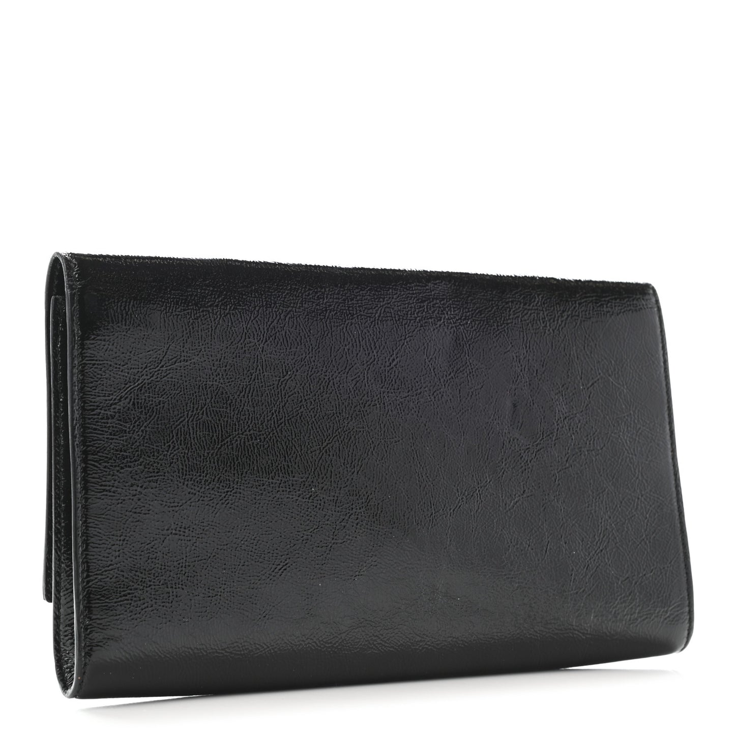 Textured Patent Monogram Large Belle De Jour Clutch Black