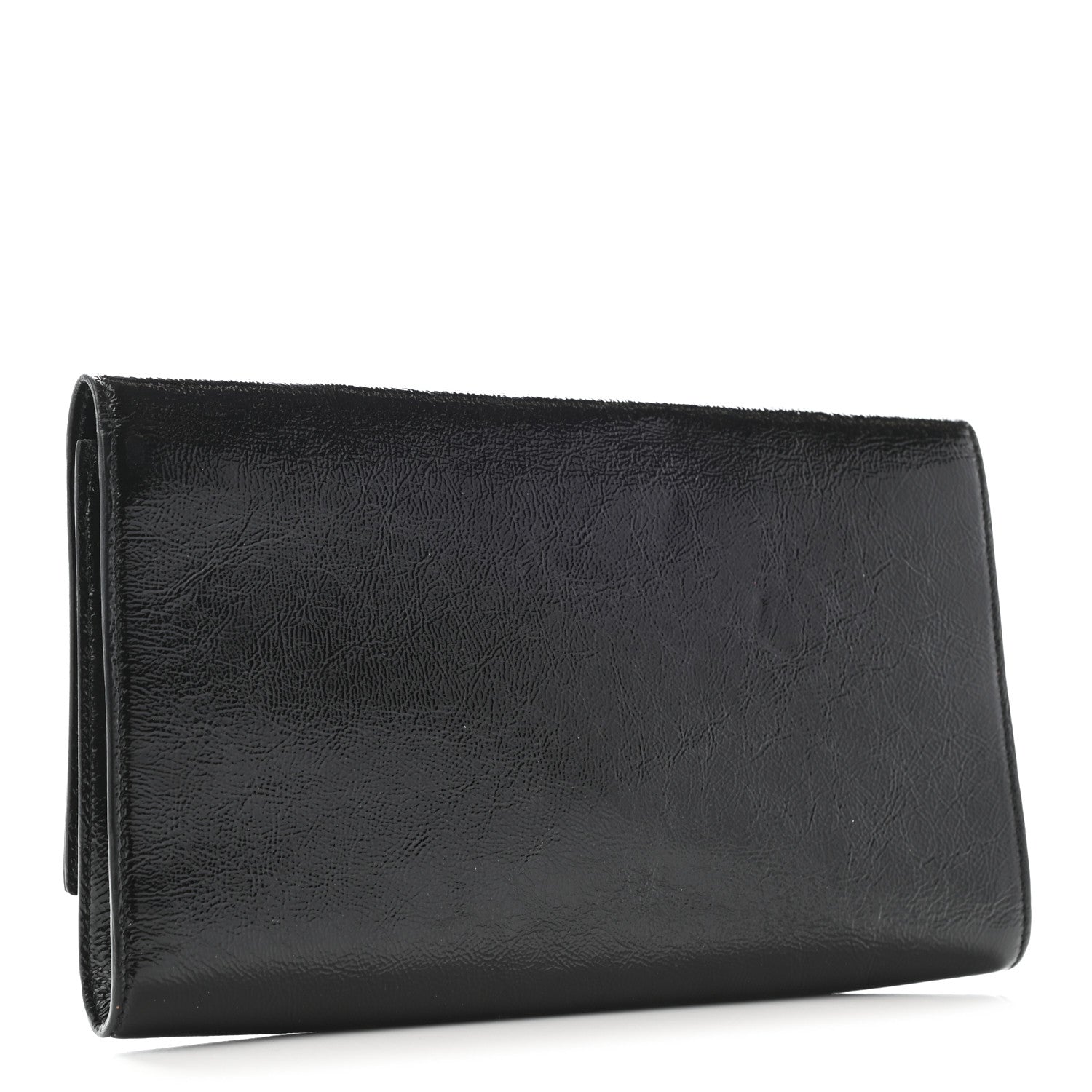 Saint Laurent Textured Patent Monogram Large Belle De Jour Clutch Black 3 of 7