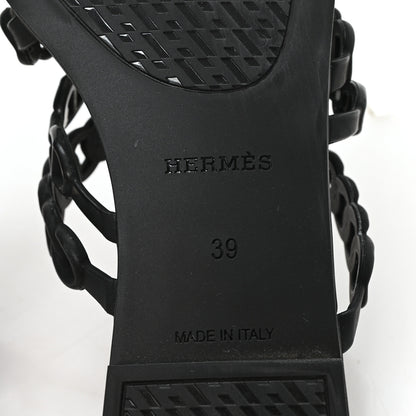 Hermes Rubber Chaine d'Ancre Nude Sandals 39 Black 7 of 9