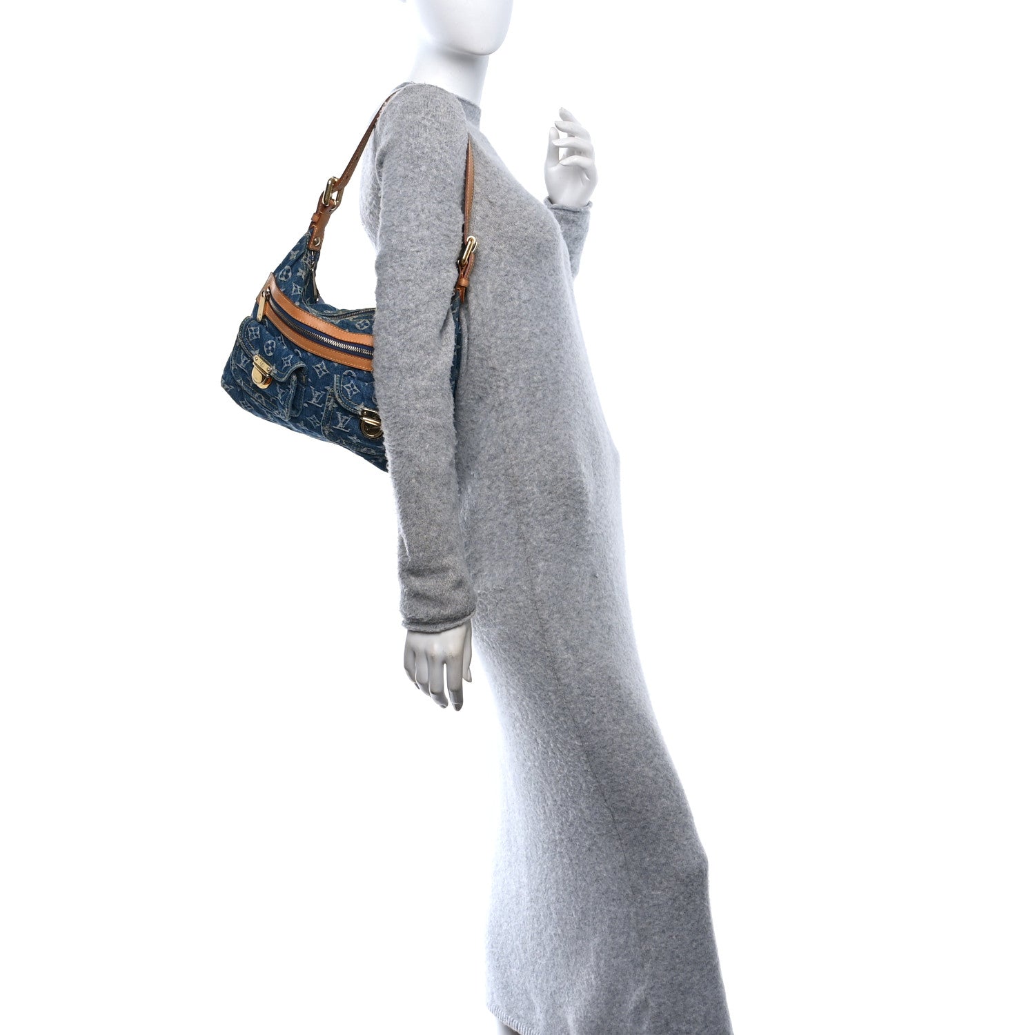 Louis Vuitton Monogram Denim Baggy PM Blue 2 of 10