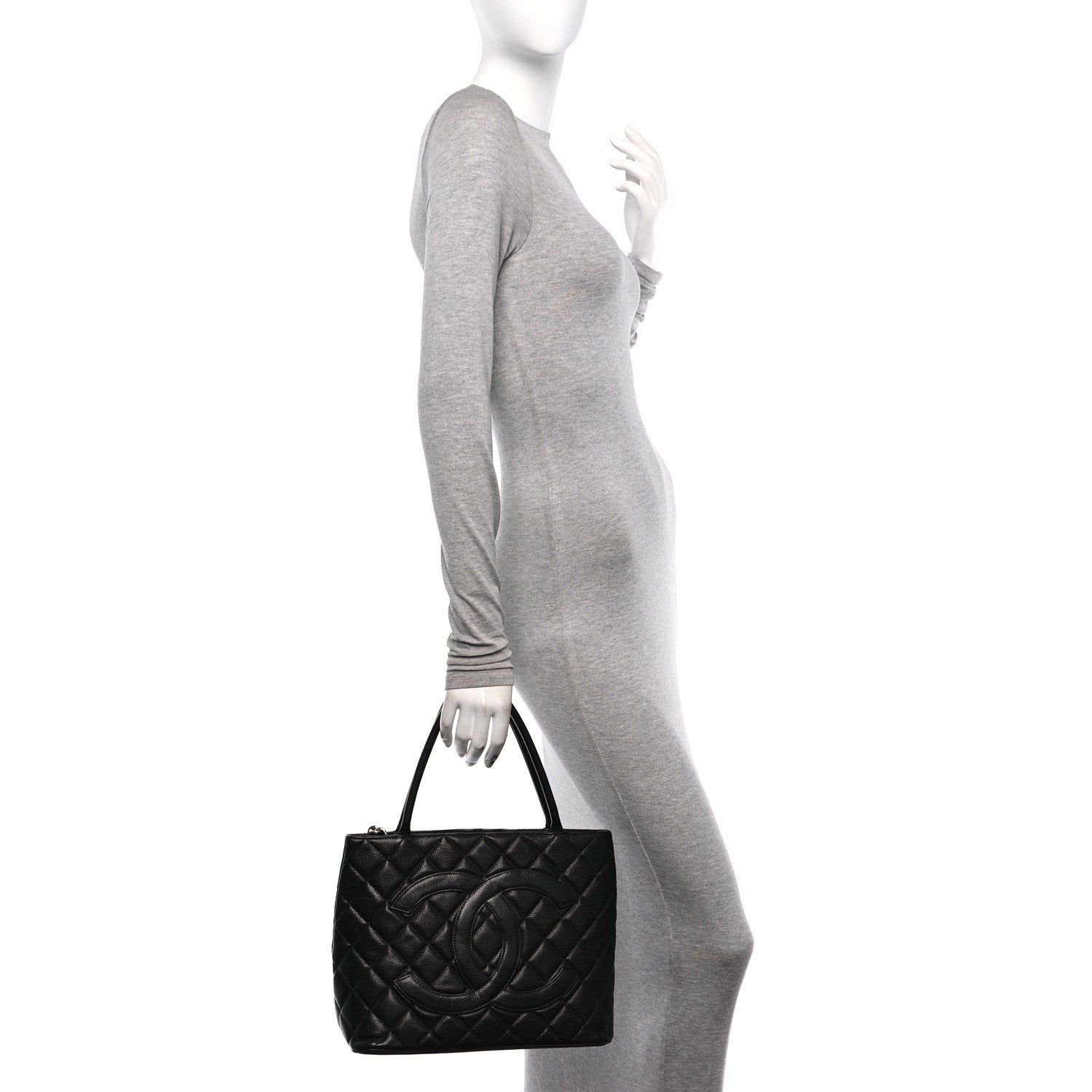 Chanel Caviar Quilted Medallion Tote Black 2 of 12