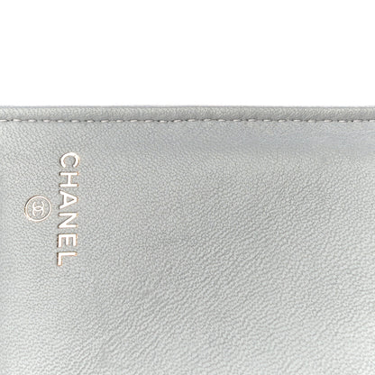 Chanel Lambskin Quilted Medium Boy Flap Wallet Grey 7 of 13