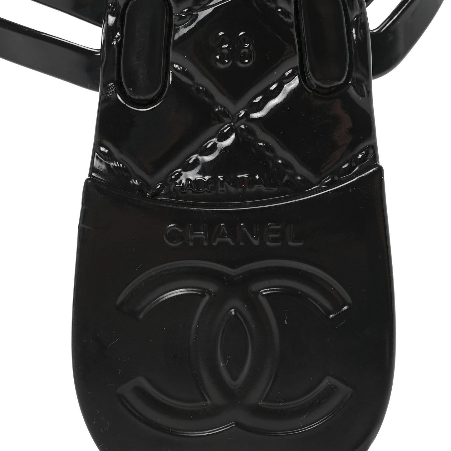 Jelly Camellia Thong Sandals 38 Black Ivory