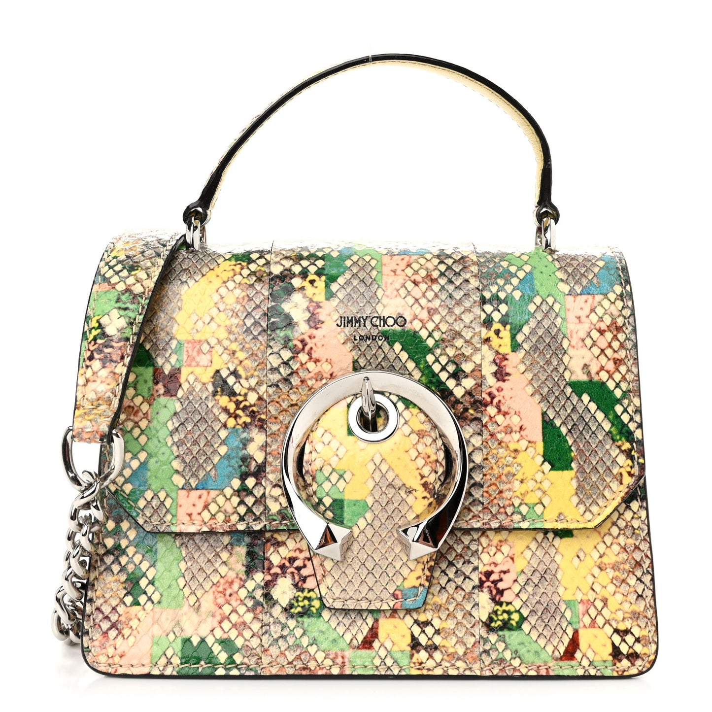 Elaphe Snakeskin Madeline Crossbody Satchel Rainbow