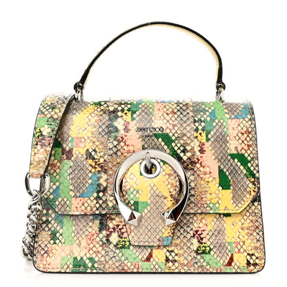Jimmy Choo Elaphe Snakeskin Madeline Crossbody Satchel Rainbow 1 of 11