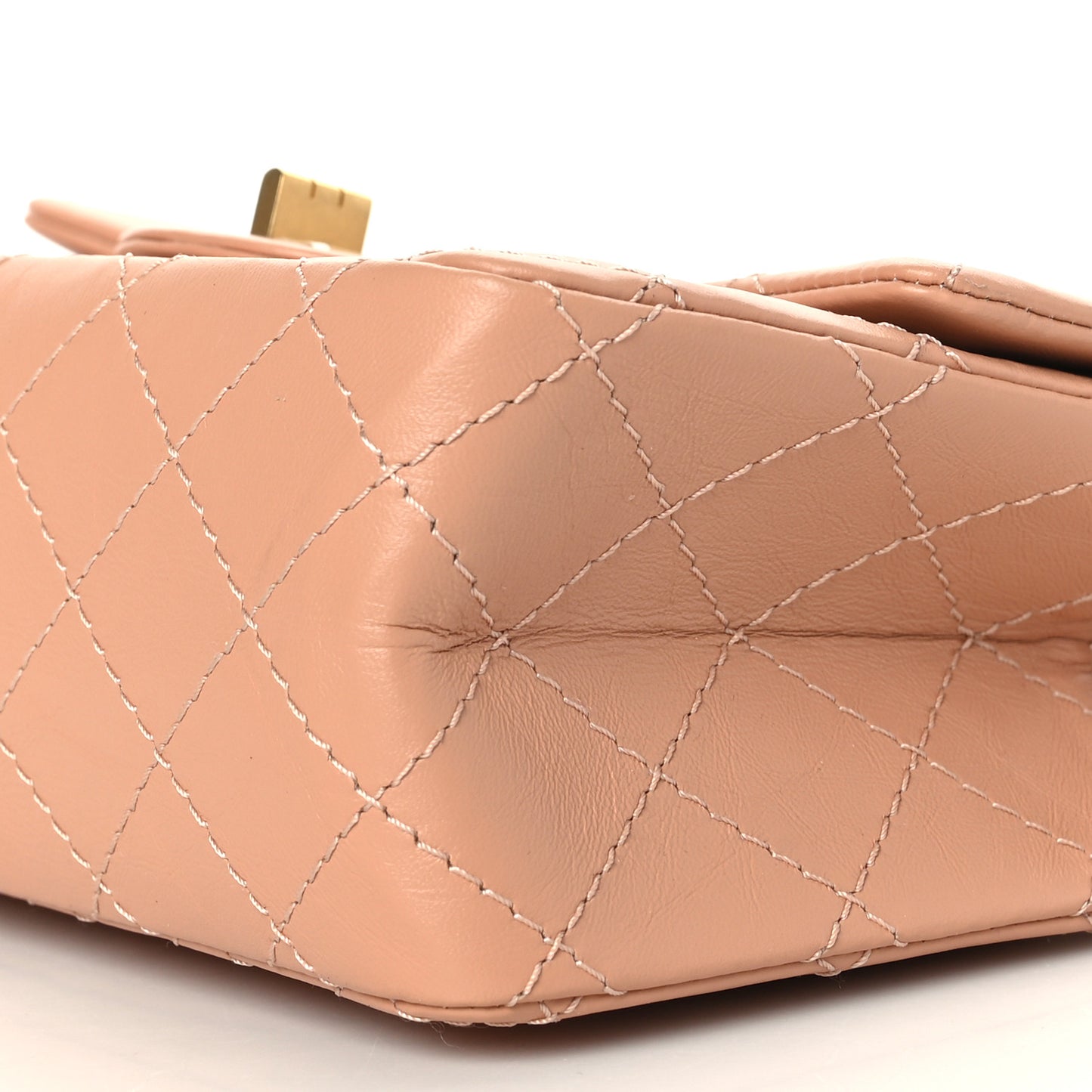 Aged Calfskin Quilted 2.55 Reissue Mini Flap Beige