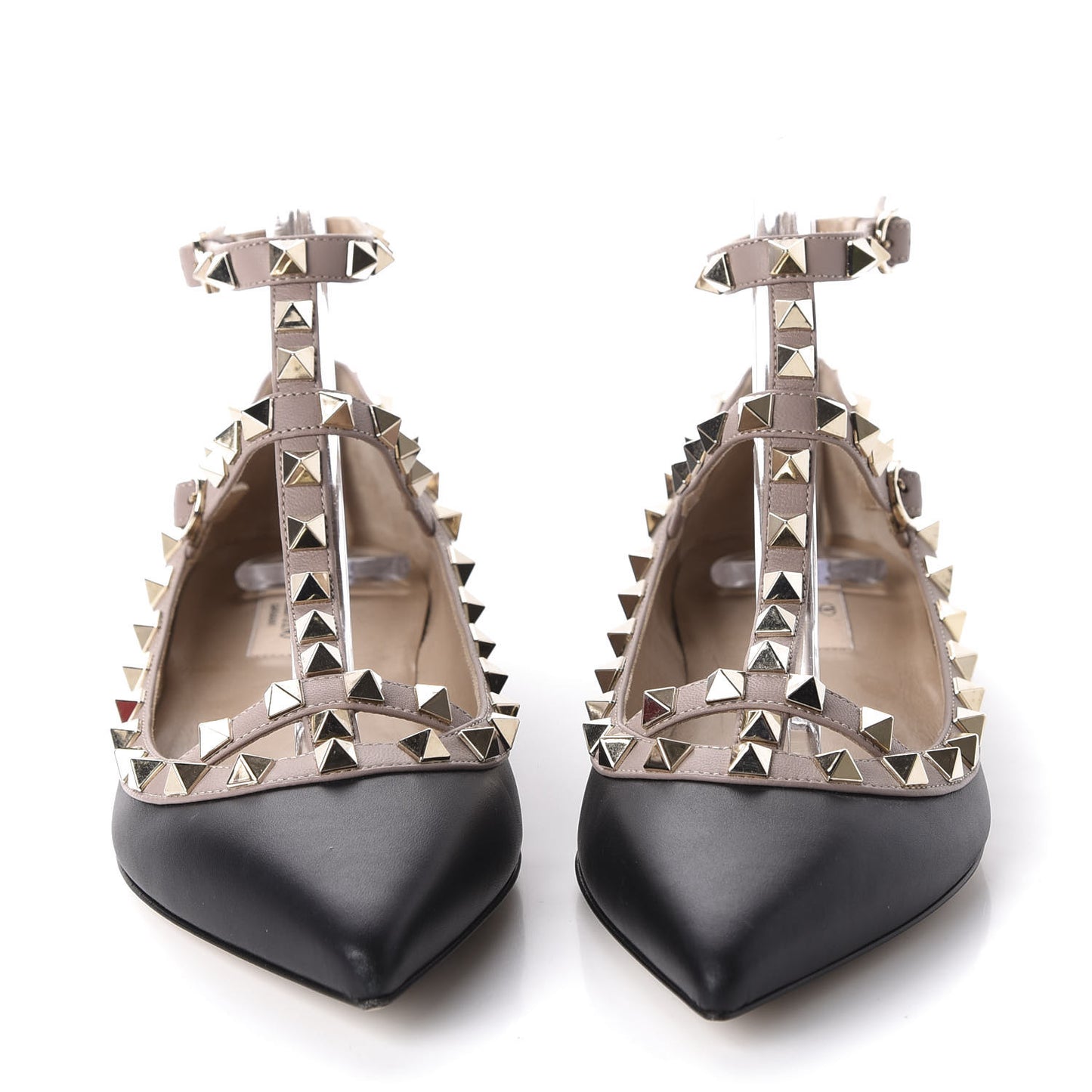 Nappa Rockstud Cage Ballerina Flats 36.5 Black Poudre