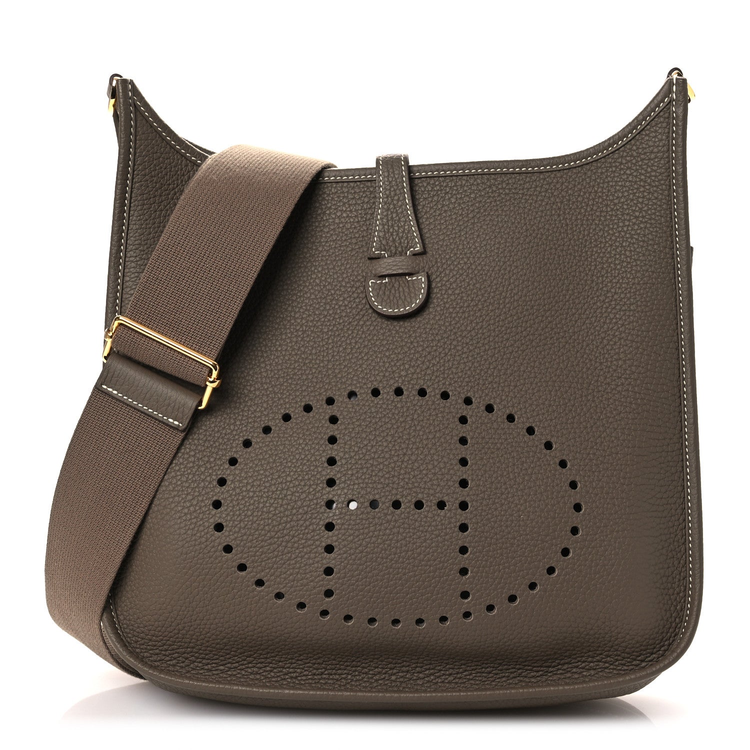 Hermes Taurillon Clemence Evelyne III PM Etoupe 1 of 11