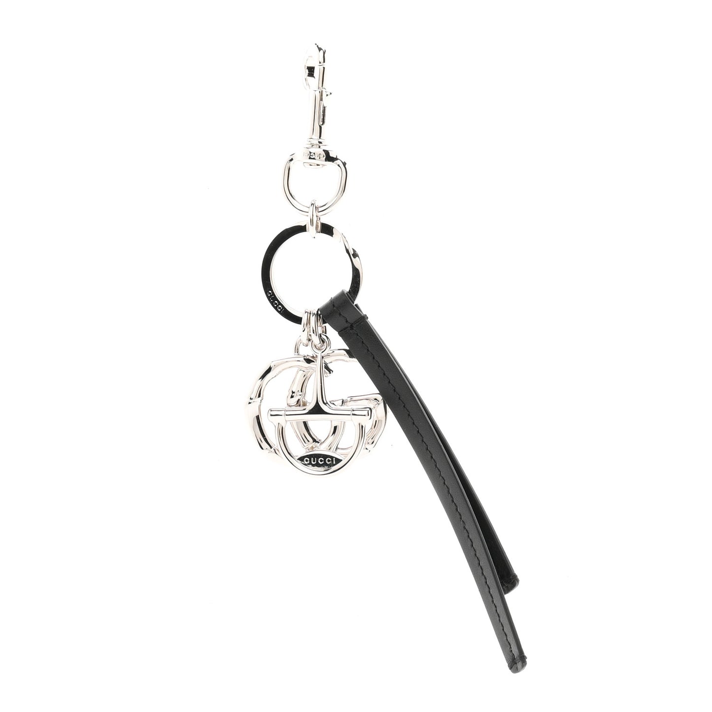 Calfskin Half Horsebit GG Key Charm Black