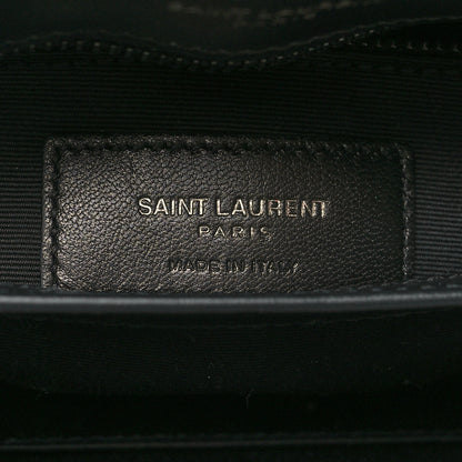 Saint Laurent Calfskin Y Quilted Monogram Monochrome Toy Loulou Crossbody Bag Black 6 of 10