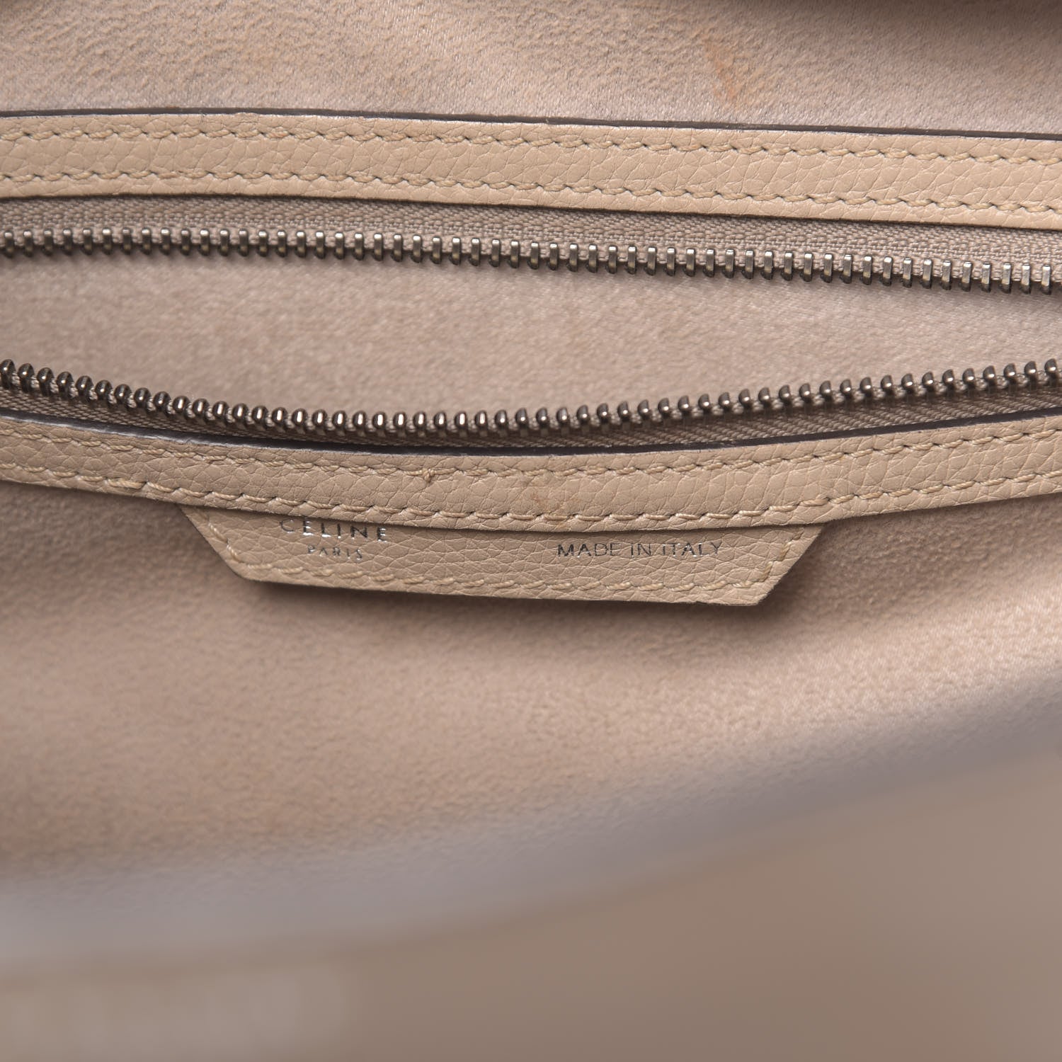Celine Drummed Calfskin Mini Luggage Dune 6 of 20