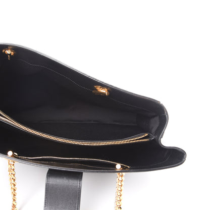 Saint Laurent Soft Calfskin Monogram Cassandre Shopper Black 4 of 19