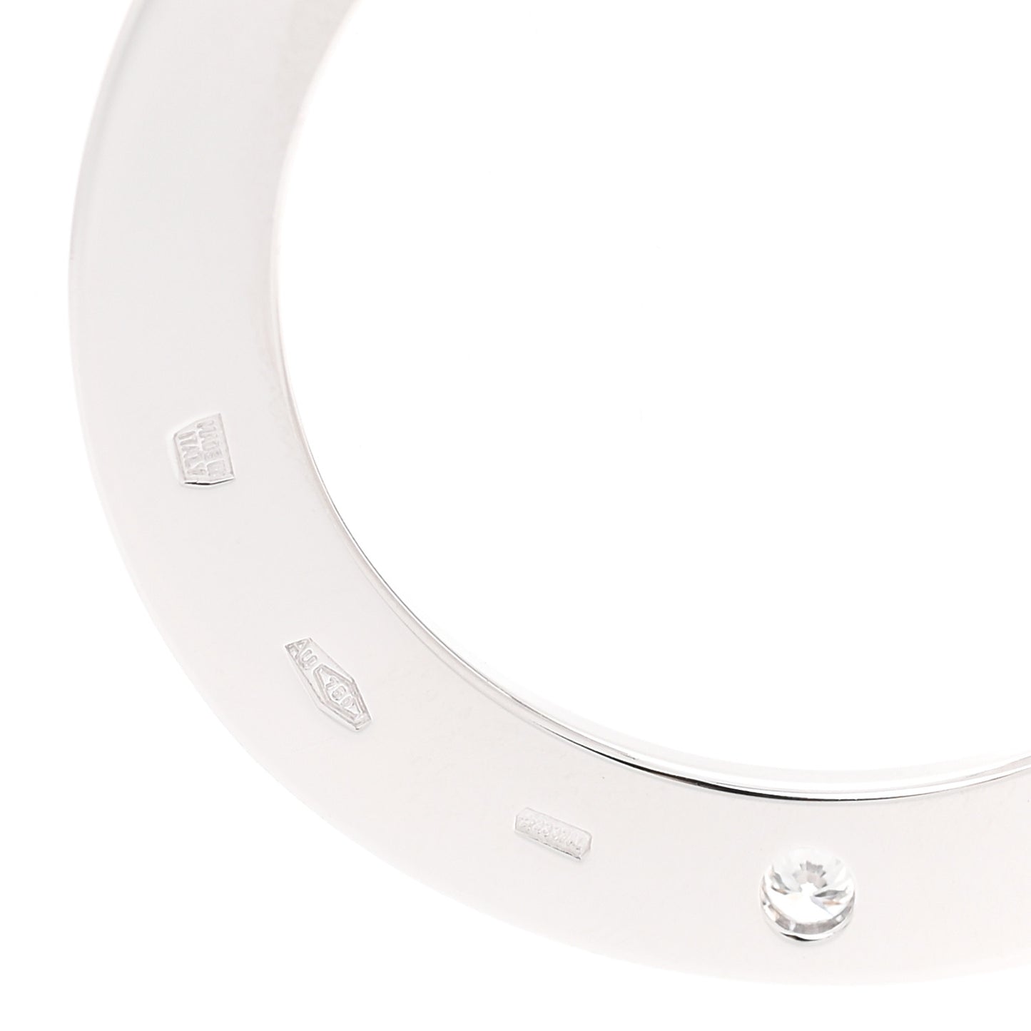 18K White Gold Diamond BVLGARI BVLGARI Circle Pendant Necklace