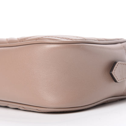 Gucci Calfskin Matelasse Small GG Marmont Chain Shoulder Bag Taupe 6 of 9