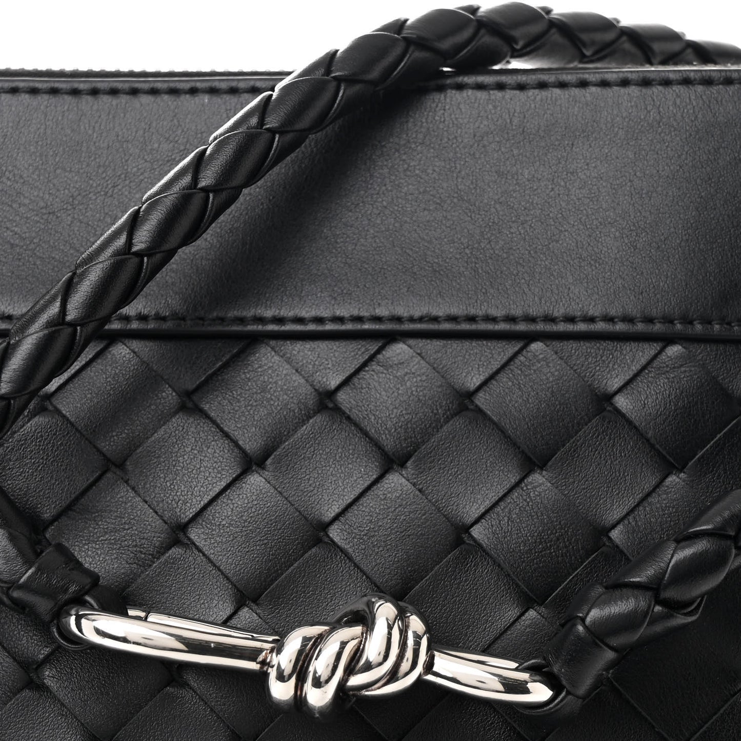 Nappa Intrecciato Andiamo Flat Messenger Black