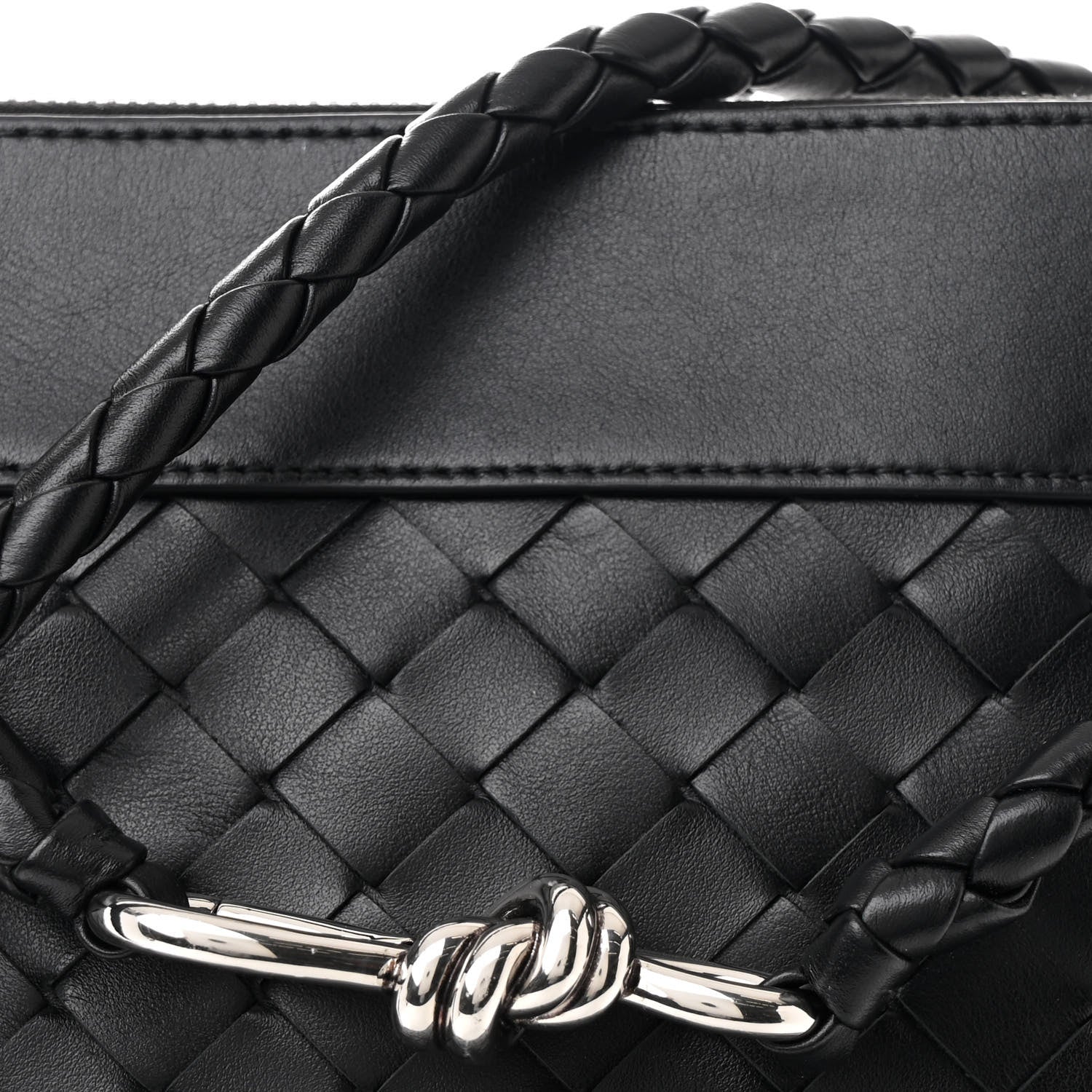 Bottega Veneta Nappa Intrecciato Andiamo Flat Messenger Black 8 of 10