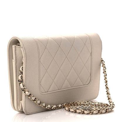 Chanel Caviar Quilted Vintage Mademoiselle Wallet On Chain WOC Beige 3 of 9