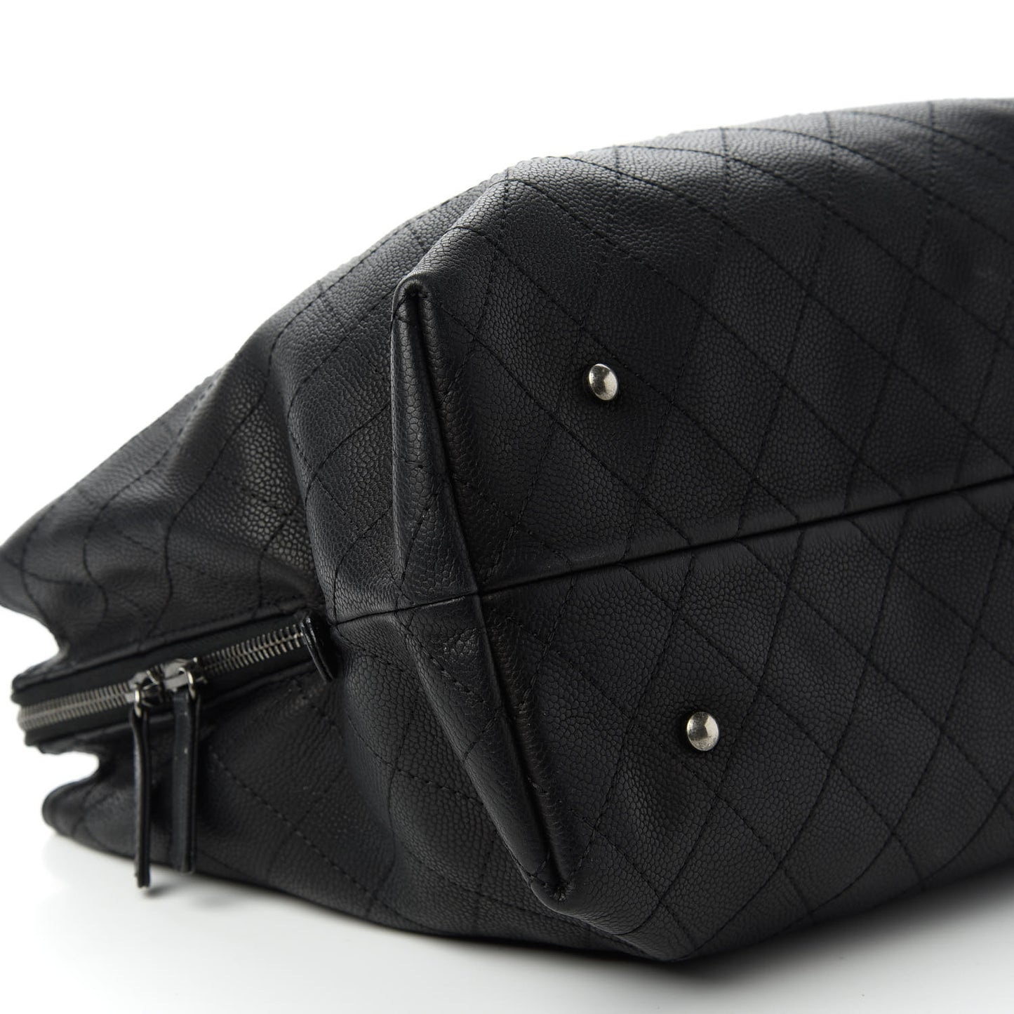 Grained Vegetal Calfskin Urban Shopping Tote Black