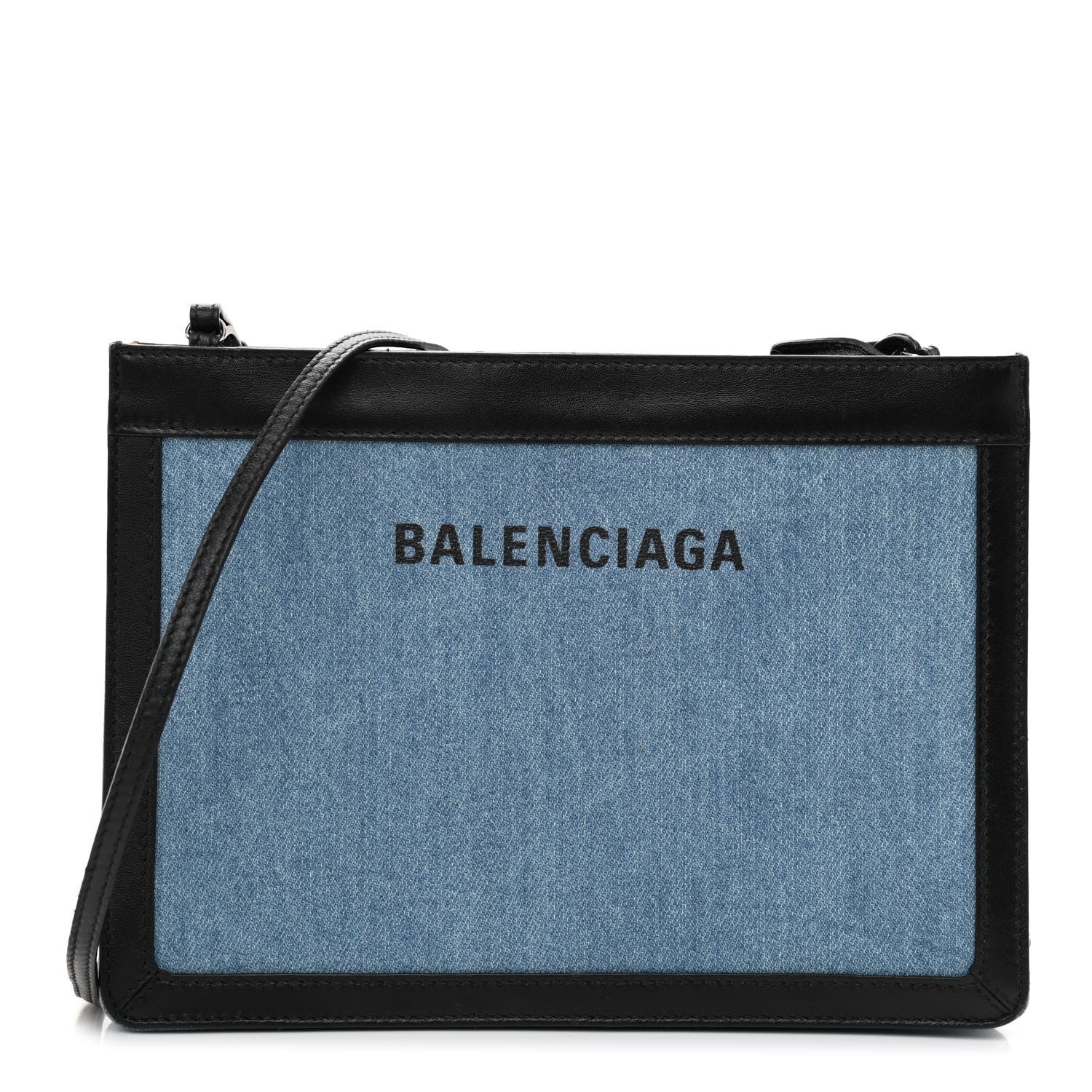 Balenciaga Denim Pochette Crossbody Bag Blue 1 of 9
