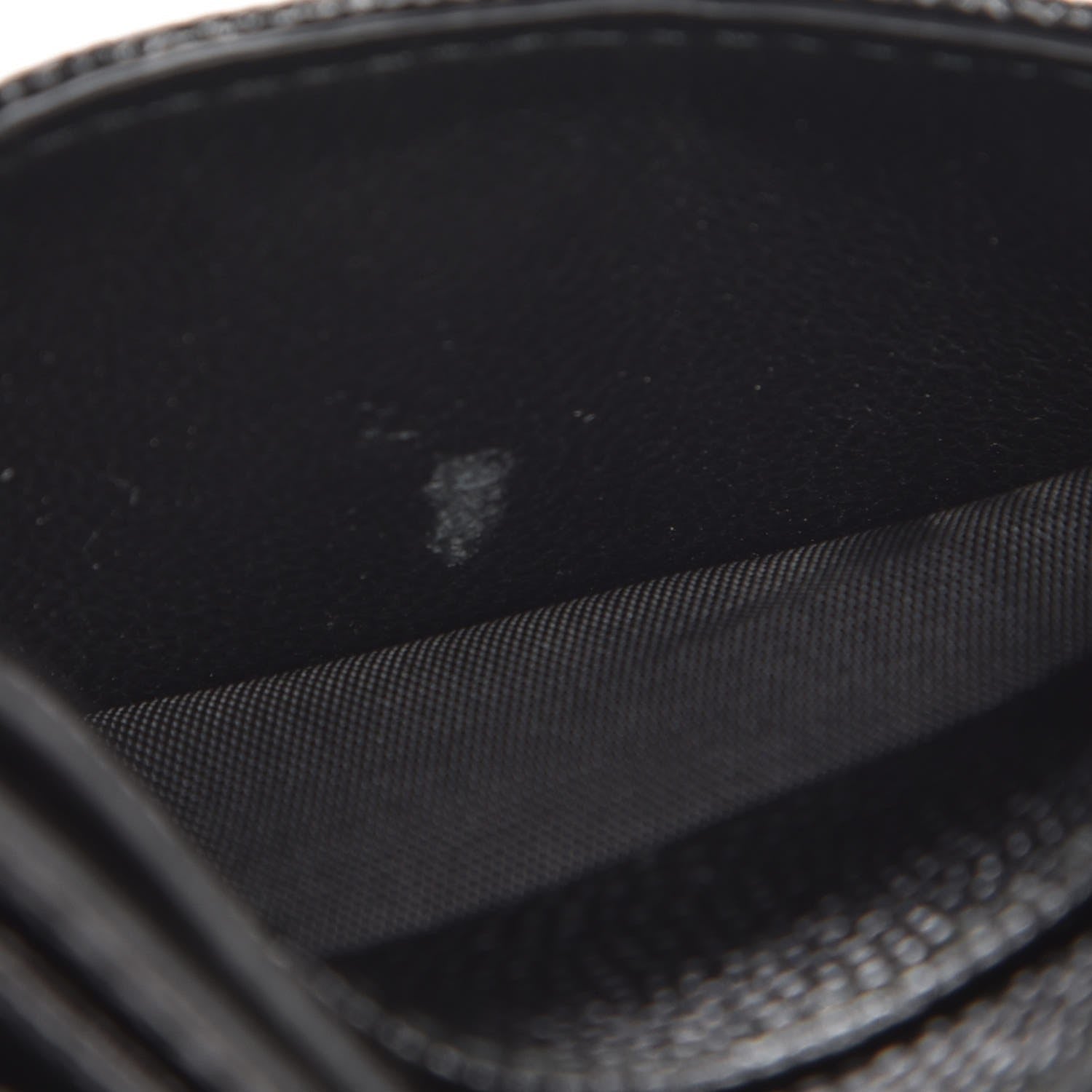 Saint Laurent Grain De Poudre Matelasse Chevron Monogram Credit Card Case Black 8 of 9