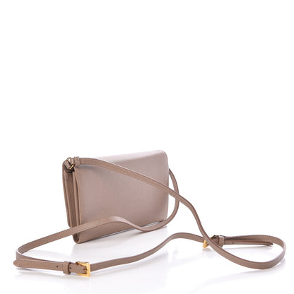 Prada Saffiano Metal Flap Wallet with Strap Cammeo 3 of 12