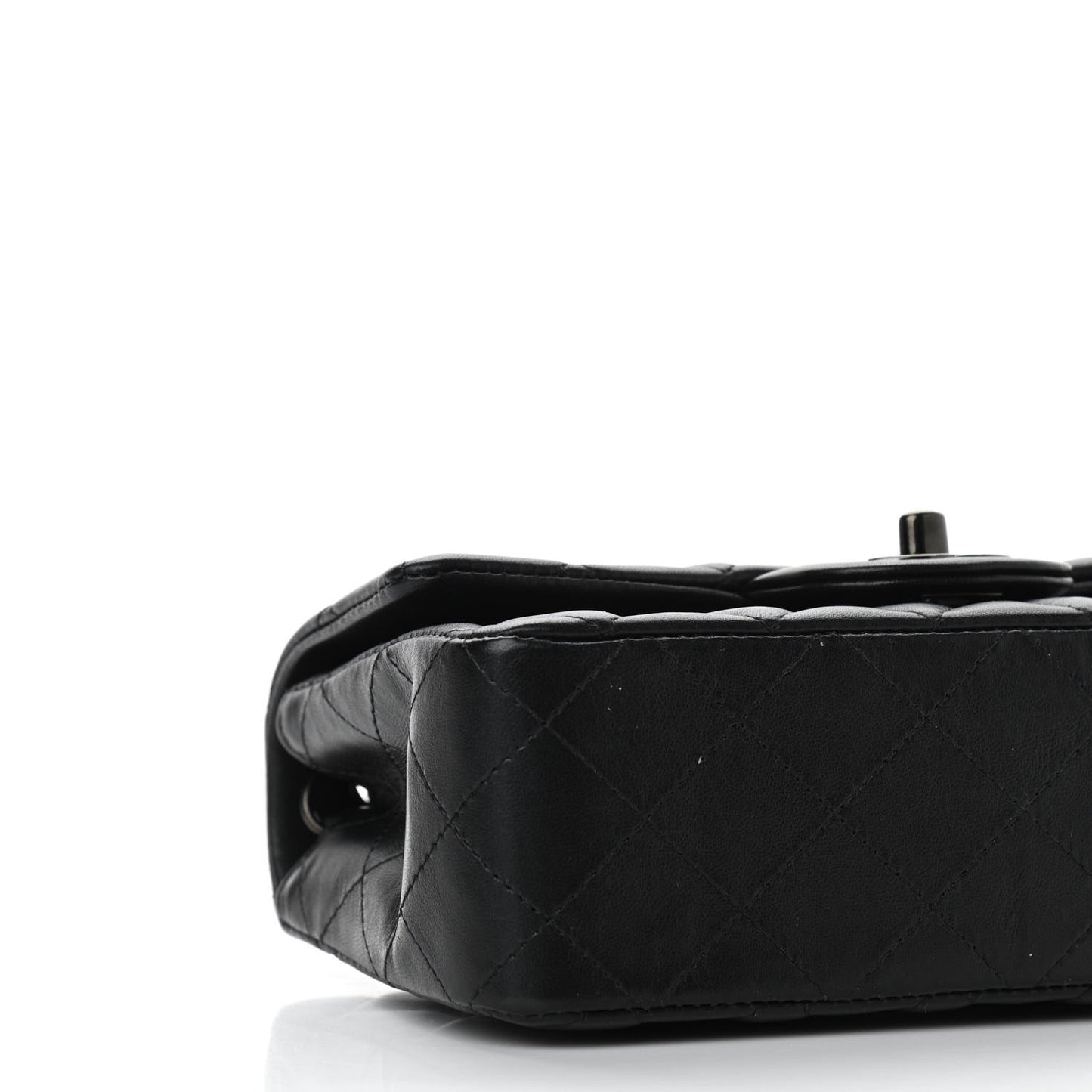 Lambskin Quilted Mini Rectangular Flap So Black
