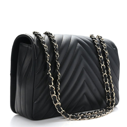 Chanel Calfskin Chevron Quilted Large Statement Flap Black 3 of 9