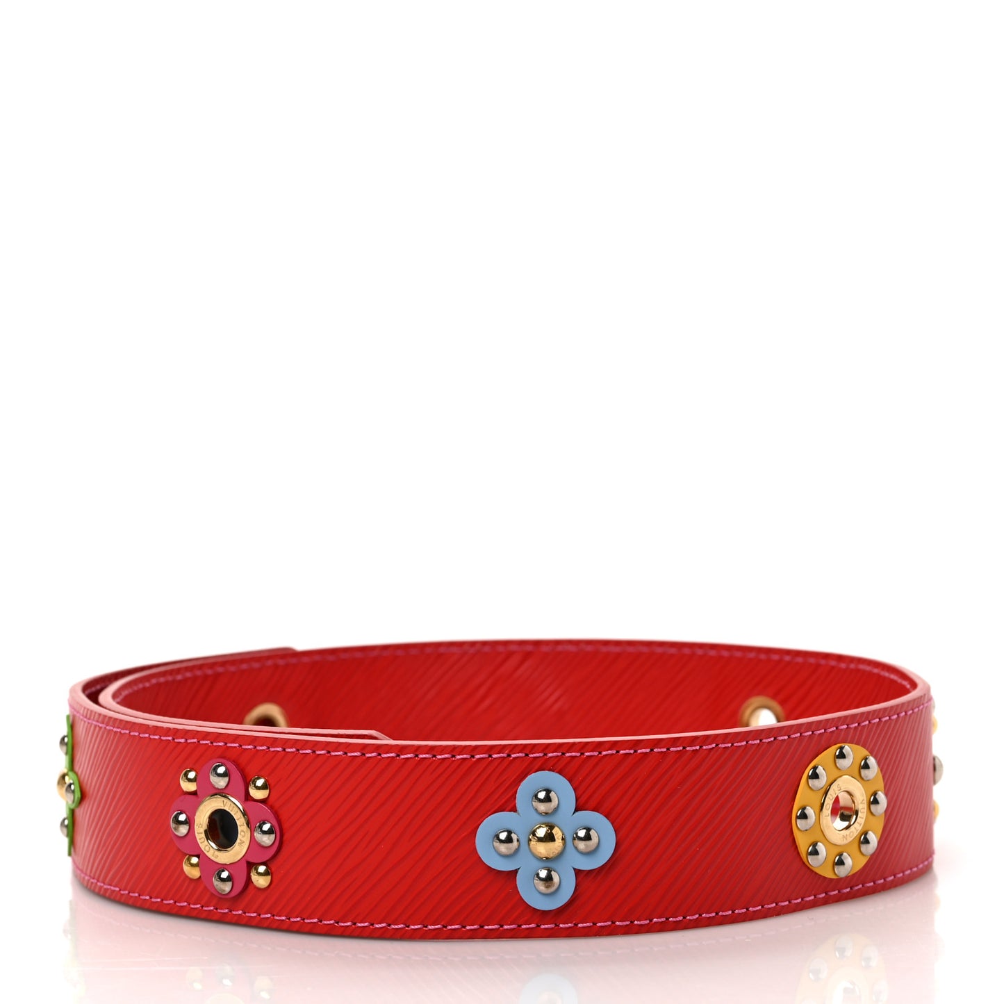 Epi Mechanical Flowers Bandouliere Shoulder Strap Coquelicot