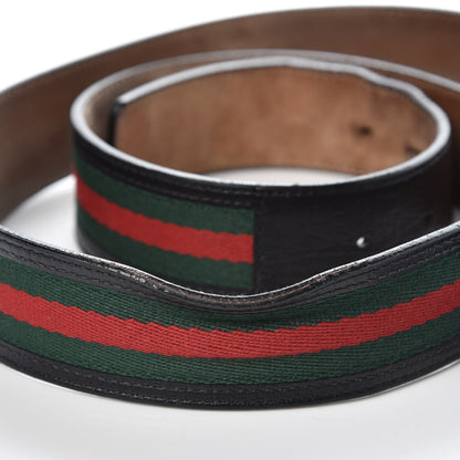 Gucci Calfskin Web Interlocking G Belt 105 42 Black 8 of 9