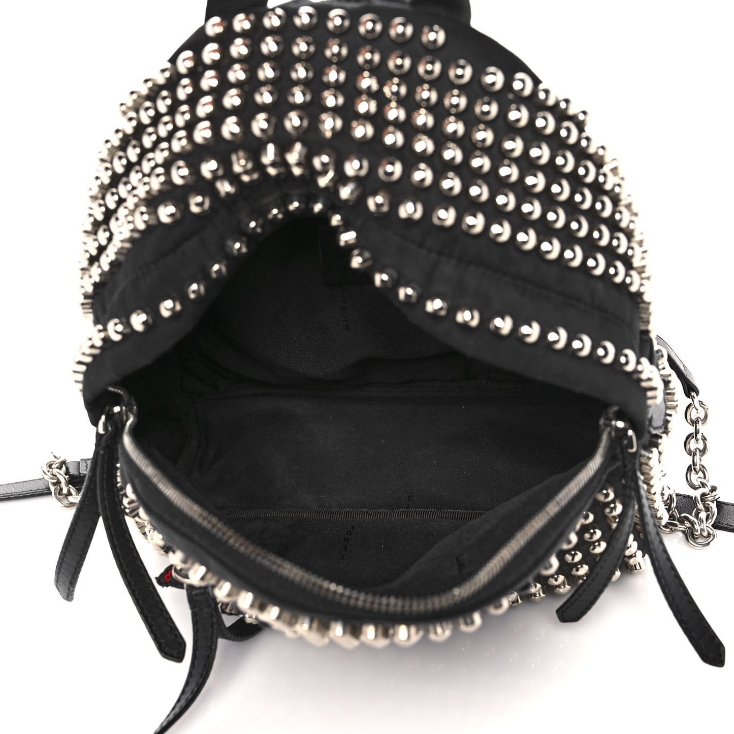 Nylon Vitello Dolce Studded Monster Mini Backpack Black