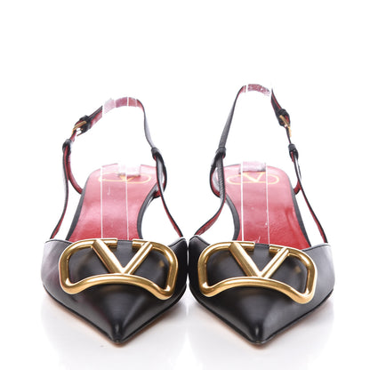 Valentino Garavani Calfskin Vlogo Slingback 40mm Pumps 37.5 Black 2 of 9