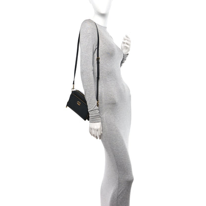 Christian Dior Grained Calfskin Caro Double Pouch Black 2 of 11