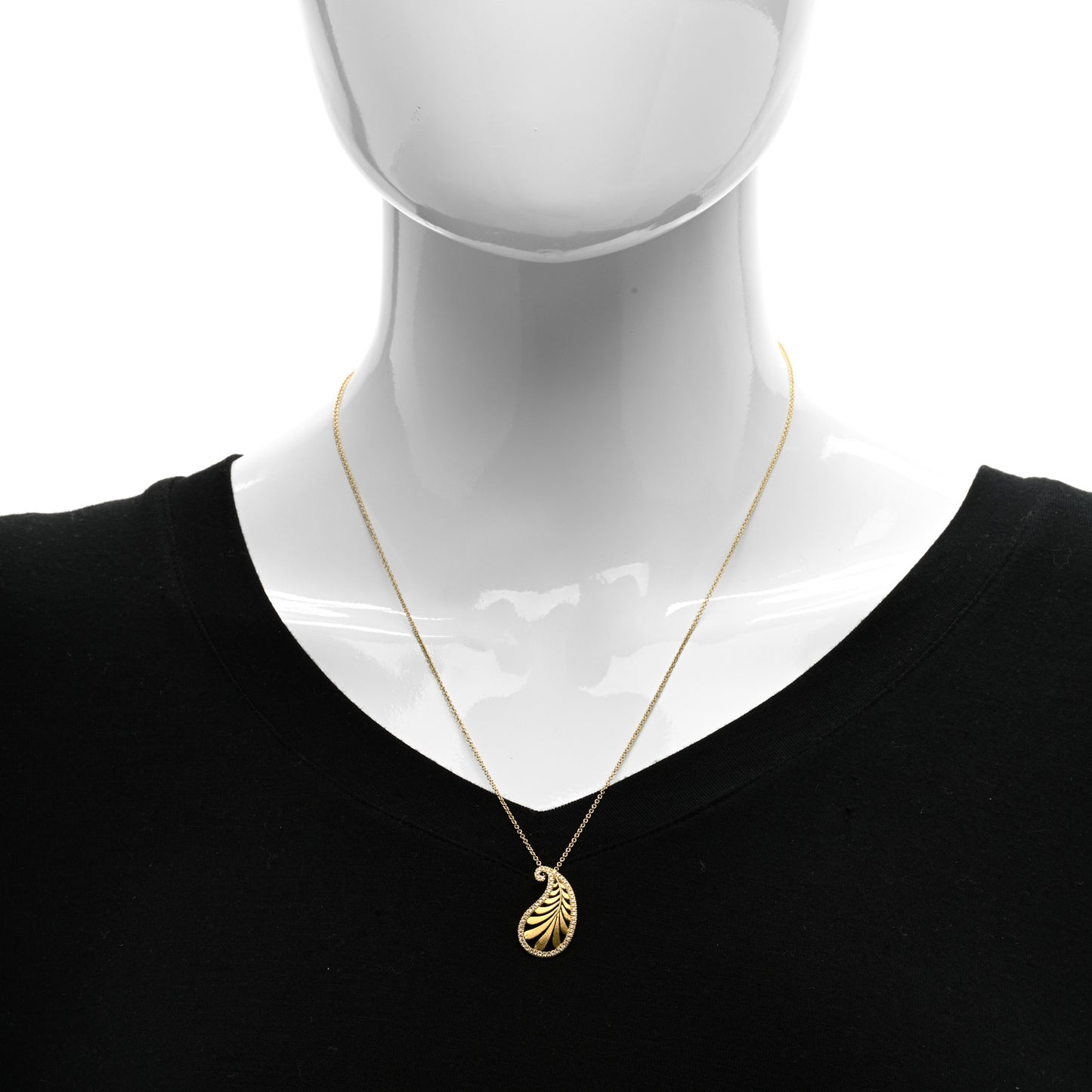 18K Yellow Gold Diamond Paloma Picasso Villa Palm Pendant Necklace
