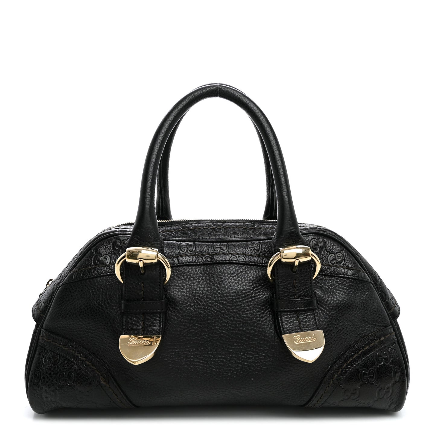 Calfskin Guccissima Signoria Bowler Bag Black