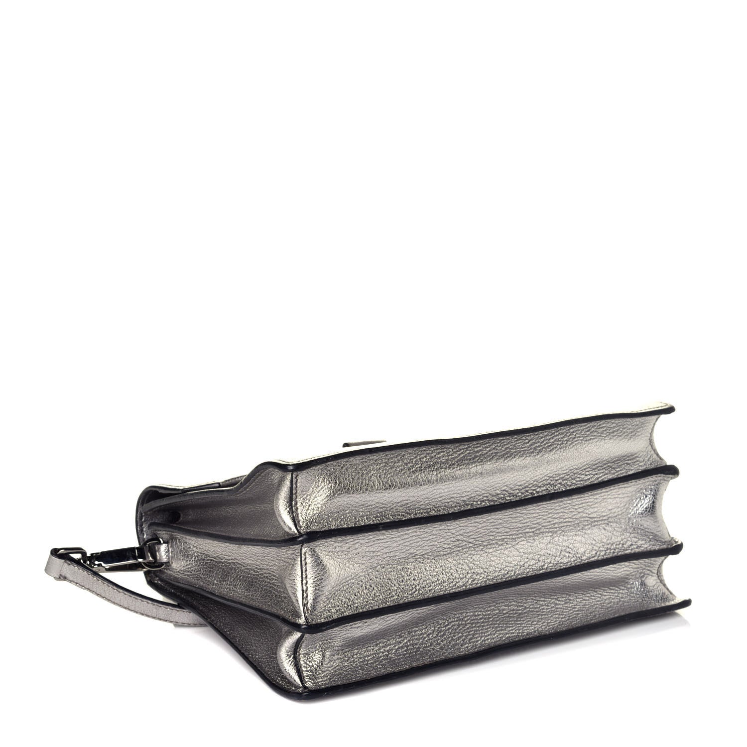 Miu Miu Goatskin Madras Top Handle Bag Silver 5 of 9