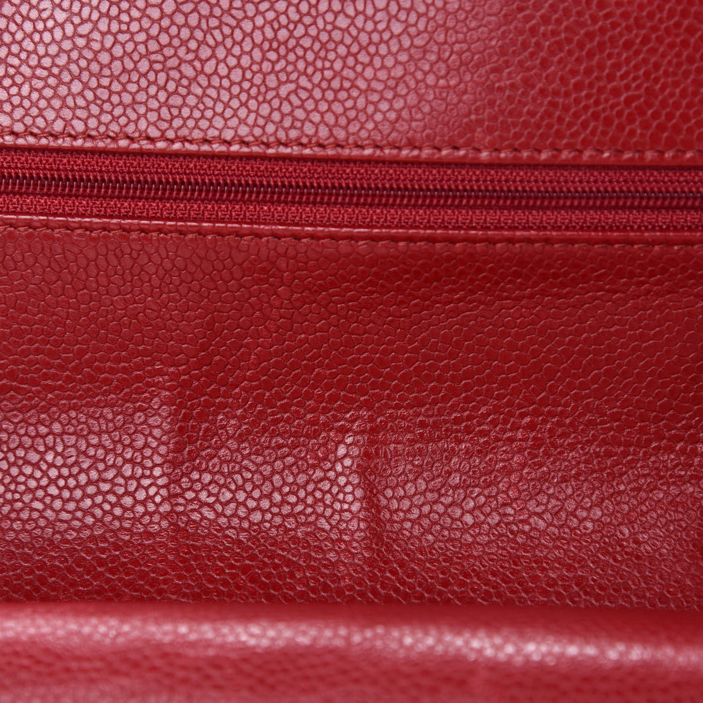 Caviar Quilted Medium Double Flap Red