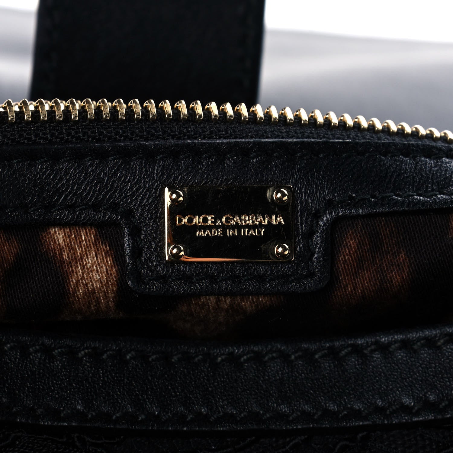 Dolce & Gabbana Calfskin Lace Miss Sicily Satchel Black 6 of 14