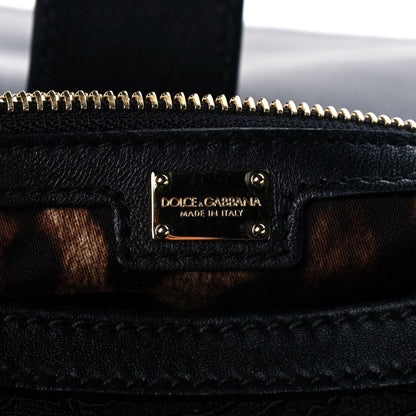 Dolce & Gabbana Calfskin Lace Miss Sicily Satchel Black 6 of 14
